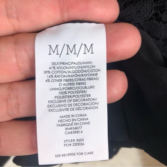 Cabi Black Lace Display Tank top blouse size: M - Picture 7 of 13